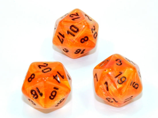 D20 Dice Black & Orange