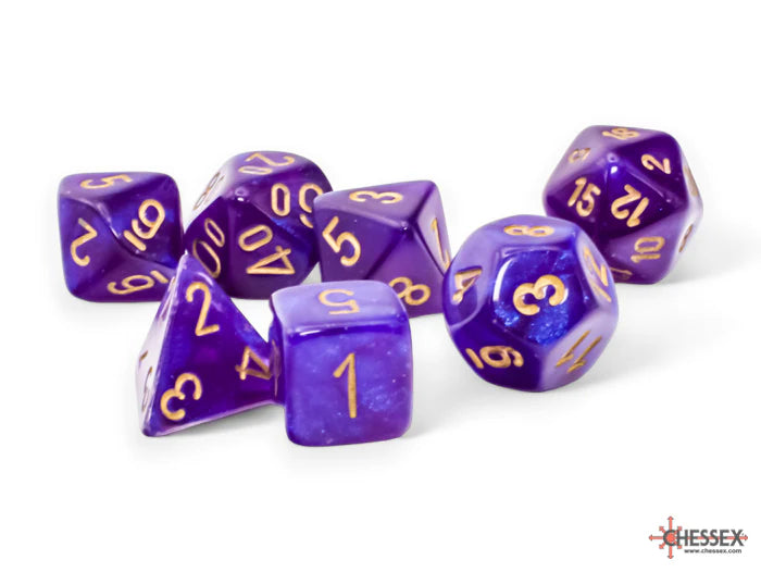 7-Die Set Mega-Hedrals Borealis Luminary: Royal Purple/Gold