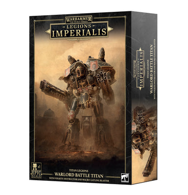 Legions Imperialis: Warlord Titan with Volkite Destructor and Macro-Gatling Blaster - boxed product