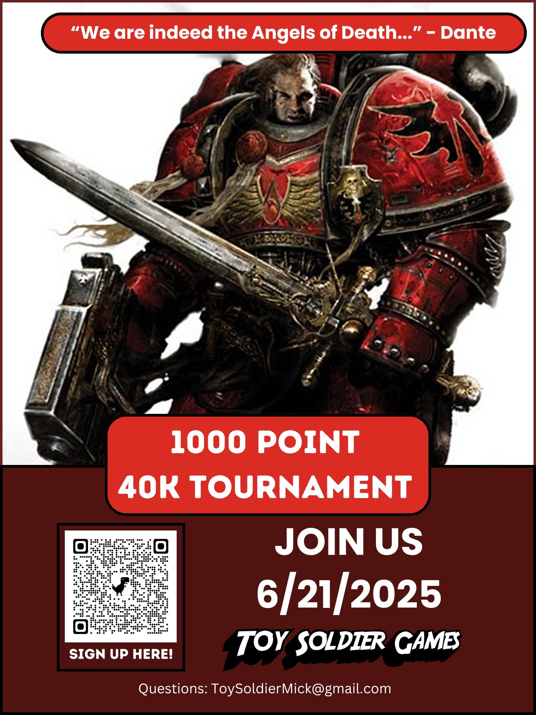 Toy Soldier 1000 pt 40K Tournament 6/21/2025