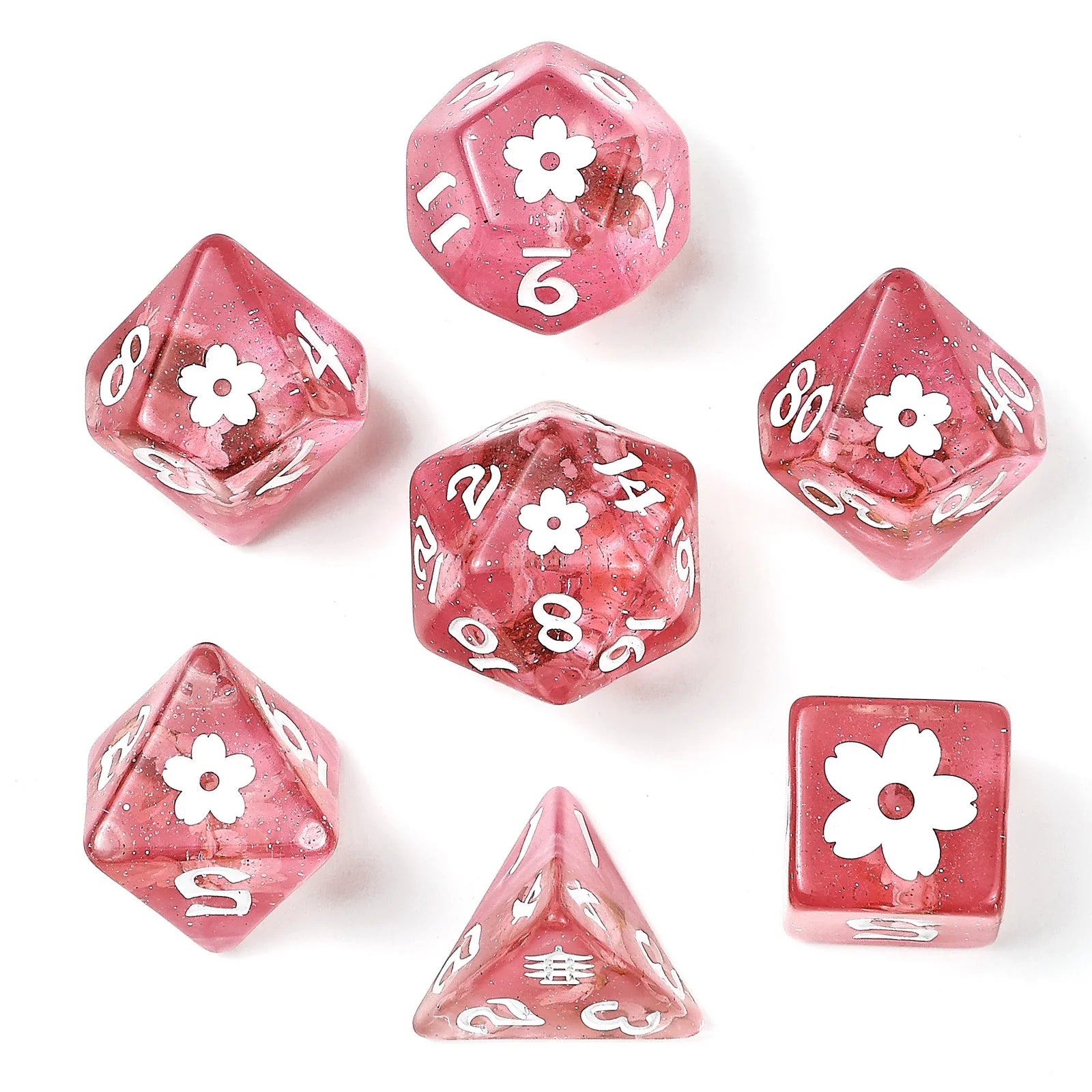 Wyrmforged RPG Dice Set – Sakura Blossom