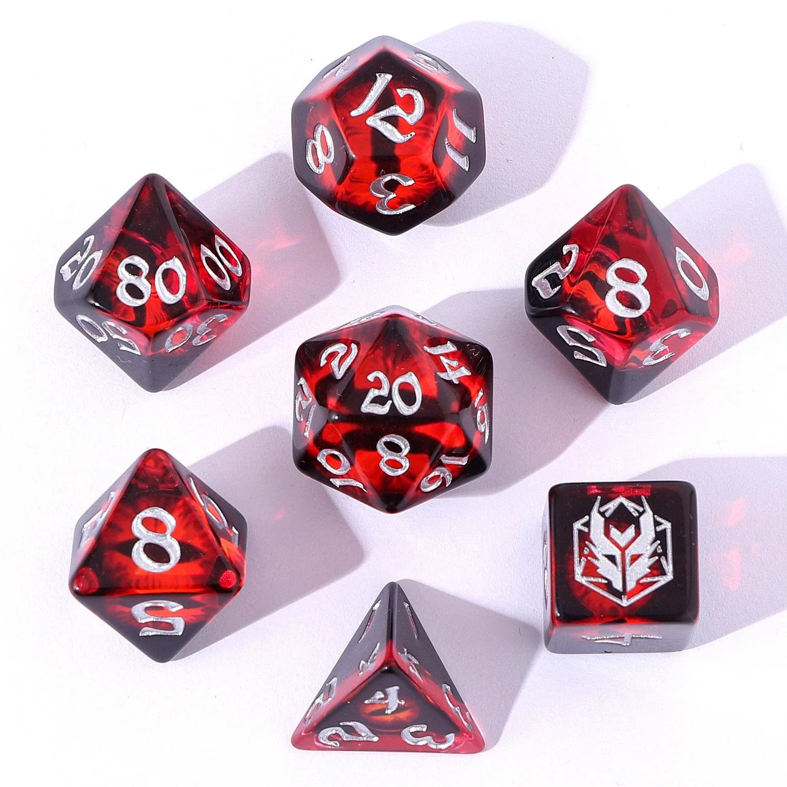 Wyrmforged RPG Dice Set – Dragon Eye Red