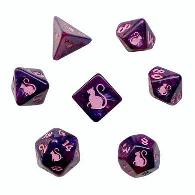 Kitty Clacks Cheshire RPG Dice Set (BOW)