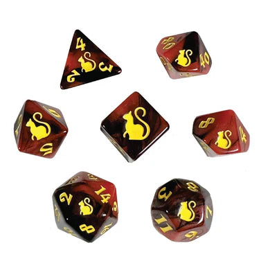 Kitty Clacks Lucipurr RPG Dice Set (BOW)