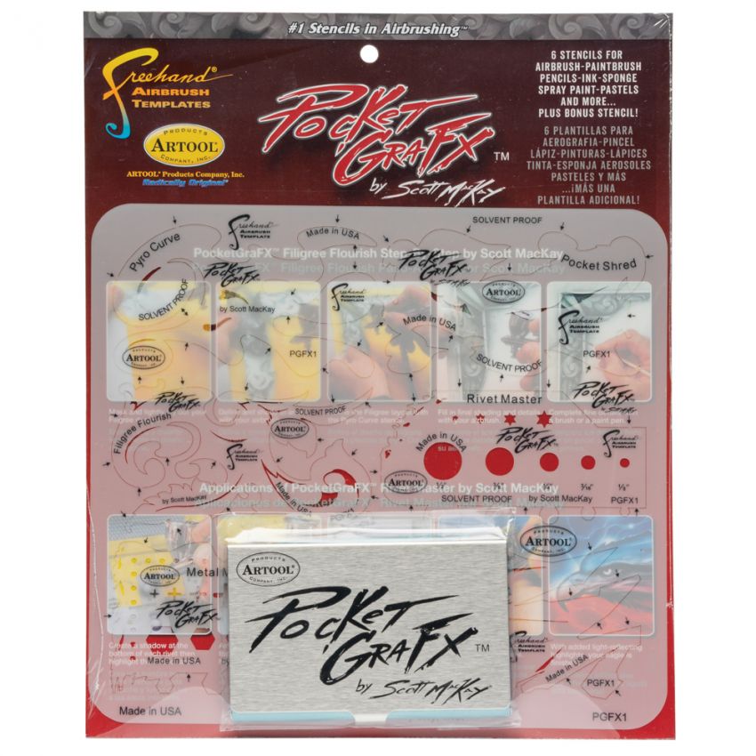 Artool Pocket FraFX Stencils by Scott MacKay (Airbrush Templates)