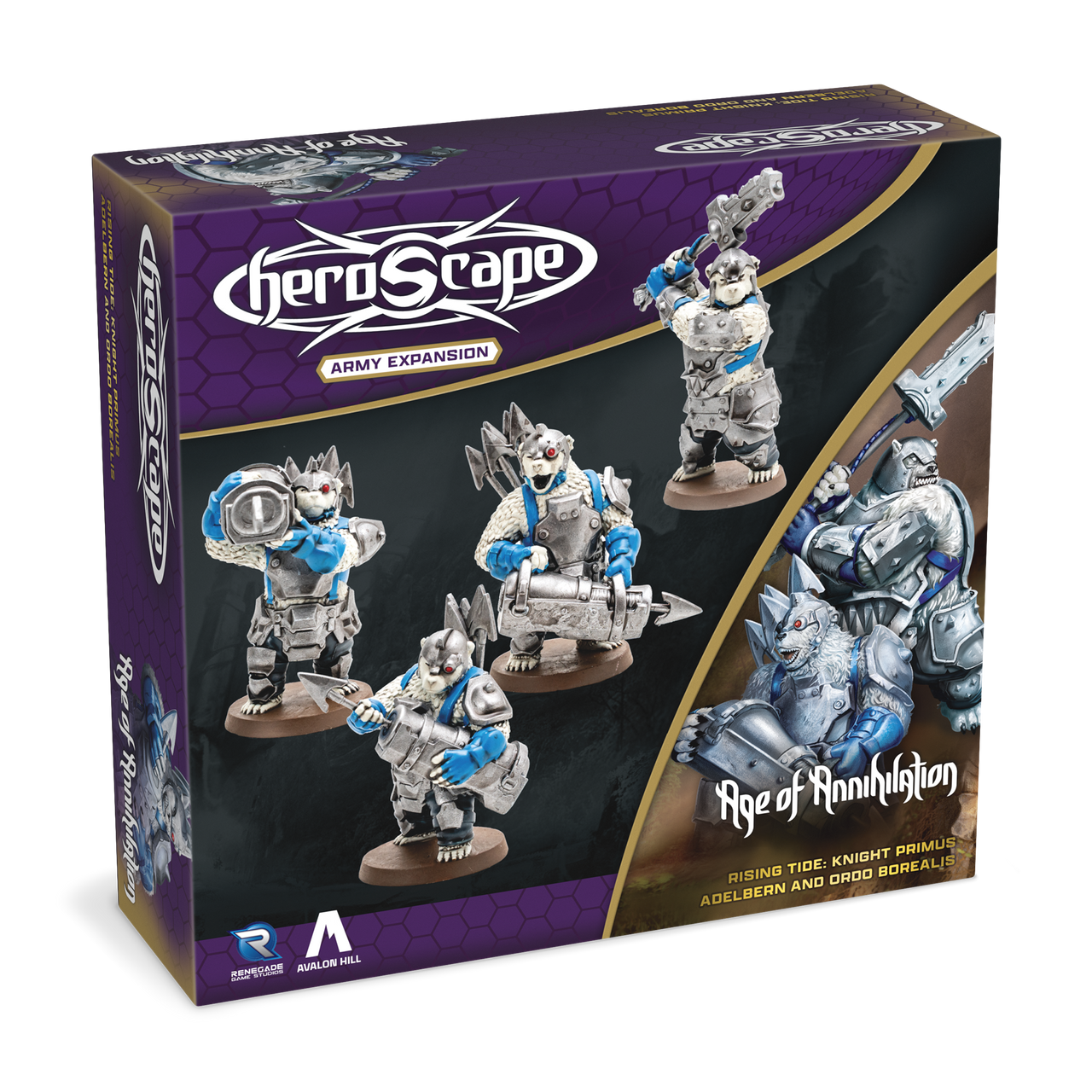 Heroscape Army Expansion - Rising Tide Knight Primus Adelbern and Ordo Borealis