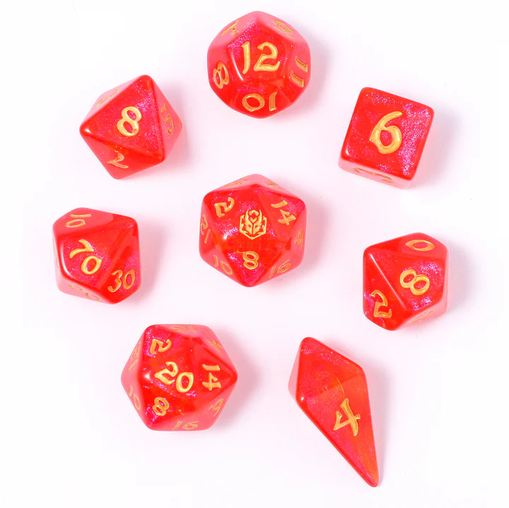 Wyrmforged RPG Dice Set (8) – Fireball
