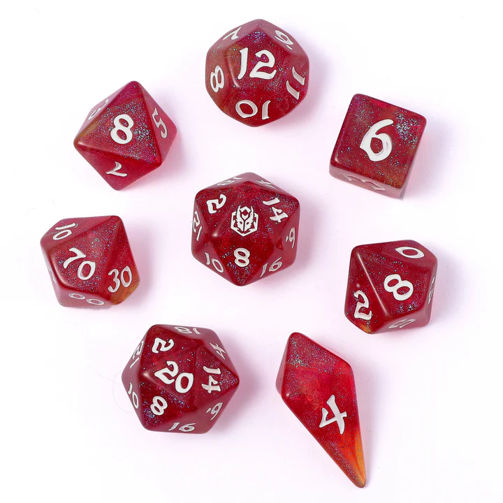 Wyrmforged RPG Dice Set (8) – Infernal Spark