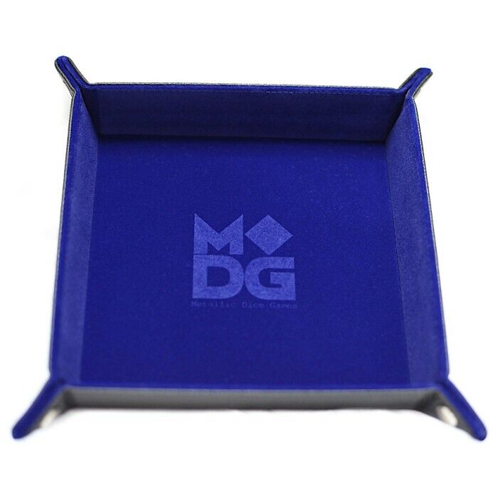 Blue Velvet Folding Dice Tray (10x10)