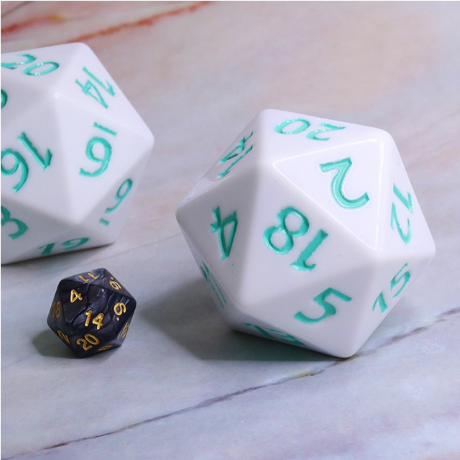 White with Teal 55mm Titan D20