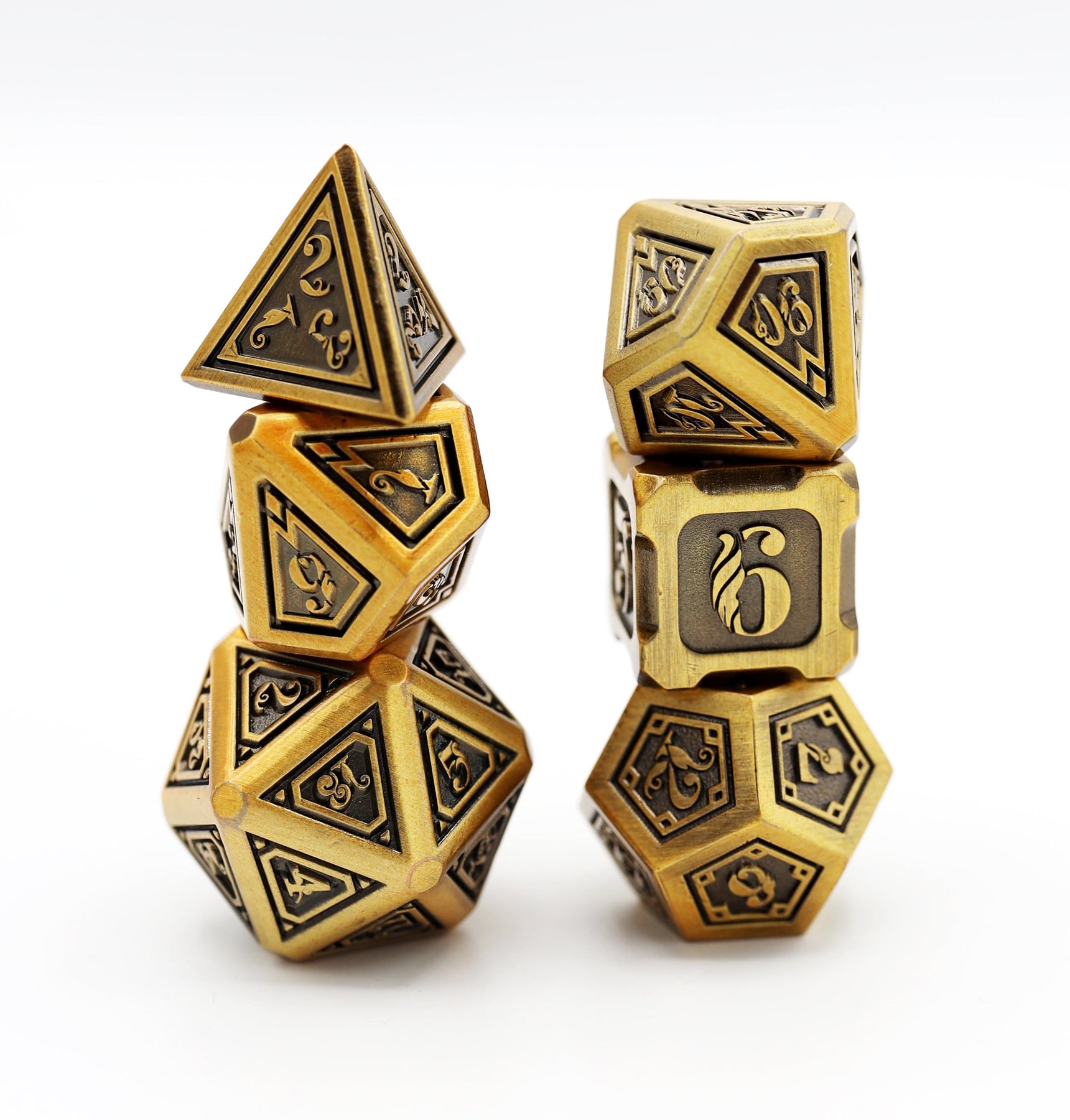 Gold Alchemist Metal RPG Dice Set