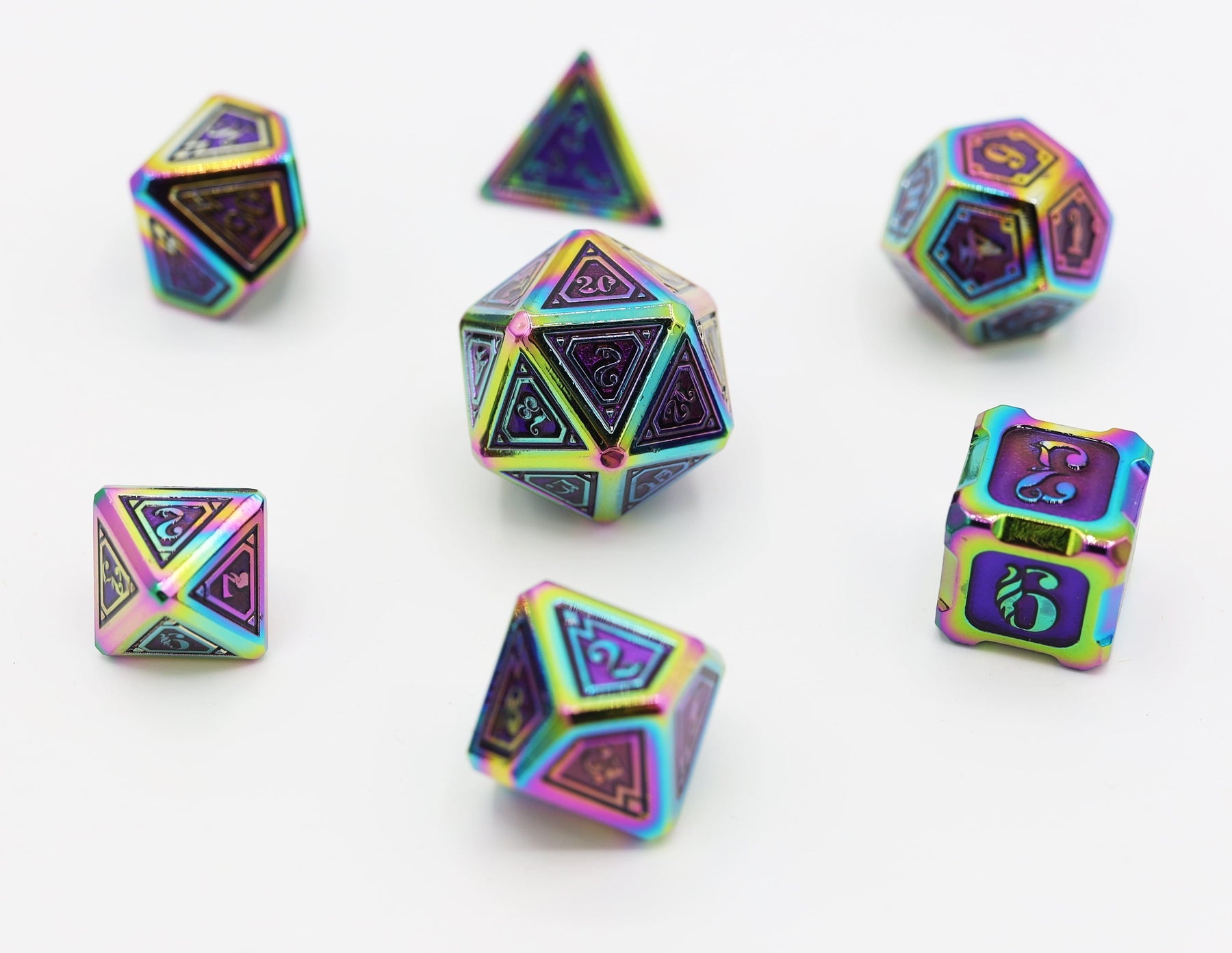 Burnt Opal Alchemist Metal RPG Dice Set