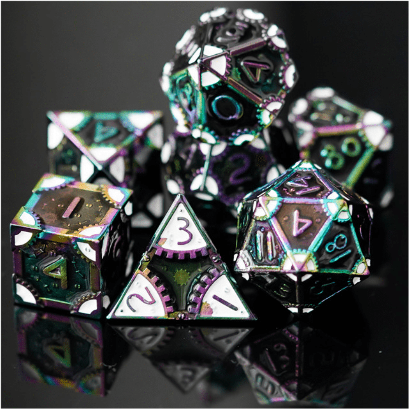 SteamPunk Dark Lord Metal RPG Dice Set