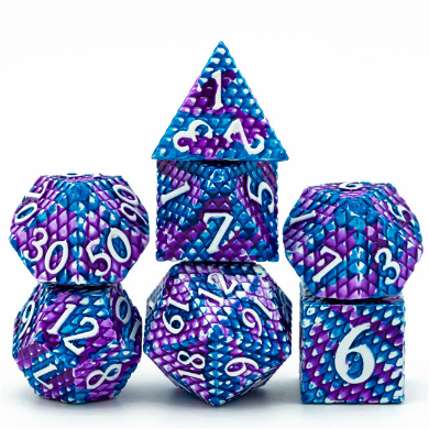 Ice Dragon Scale RPG Metal Dice Set