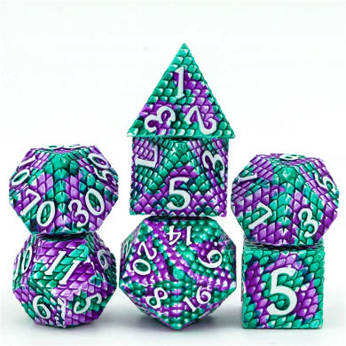 Lagoon Dragon Scale RPG Metal Dice Set