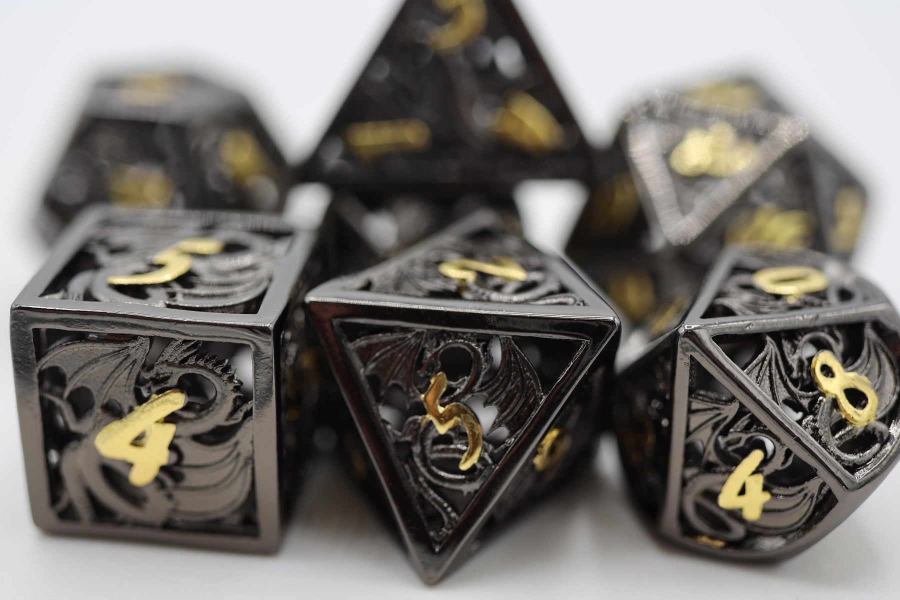 Hollow Night Dragon RPG Metal Dice Set