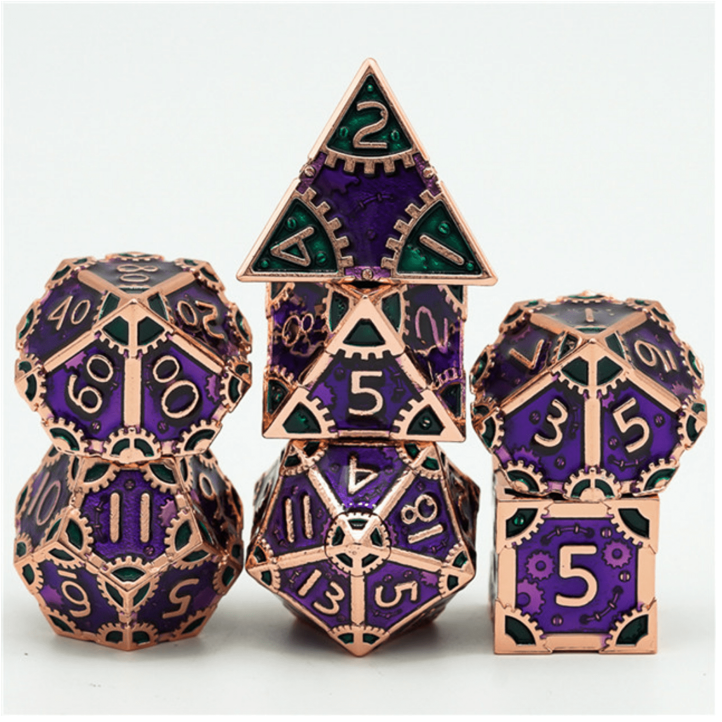 SteamPunk Evil Queen Metal RPG Dice Set