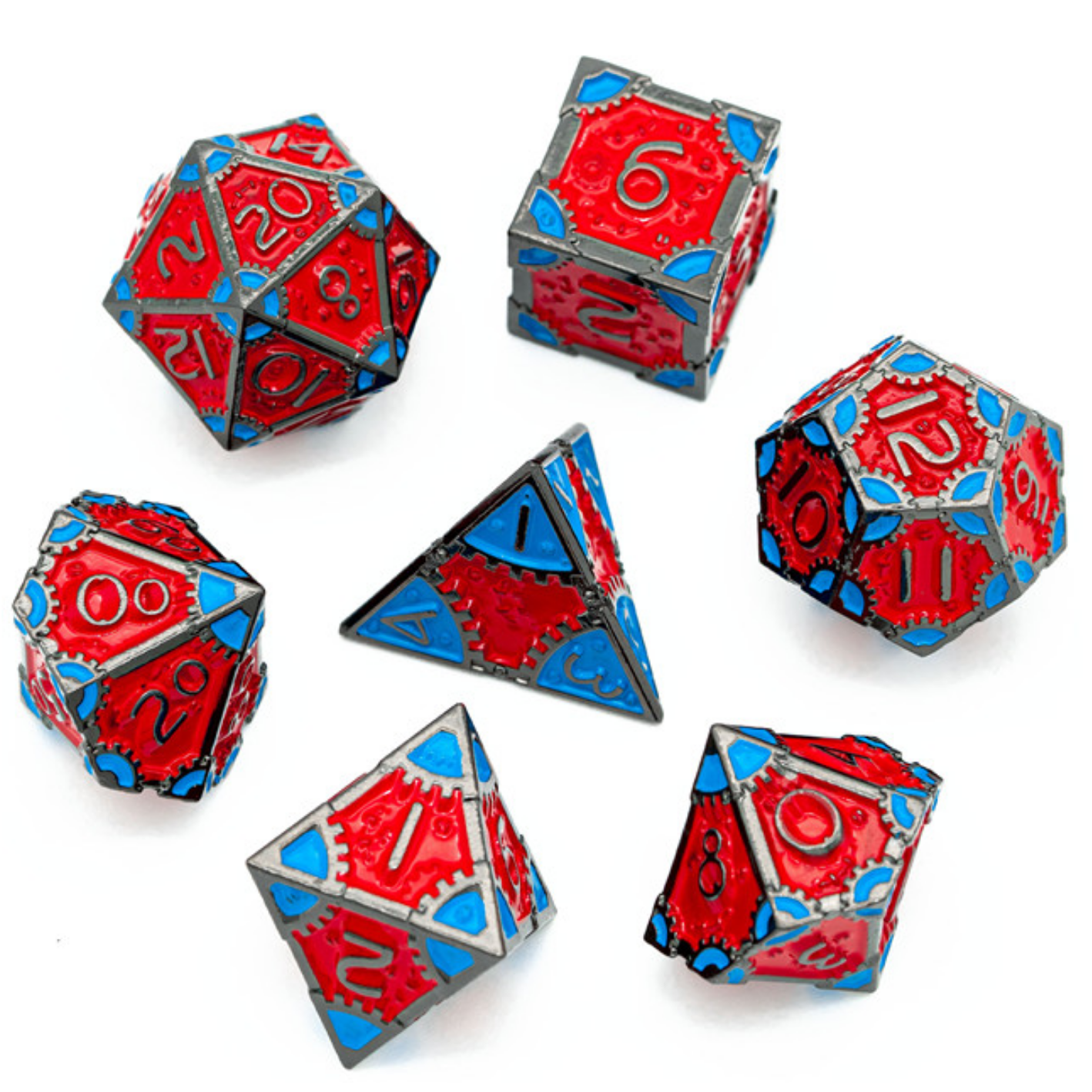 SteamPunk Rockability RPG Metal Dice Set