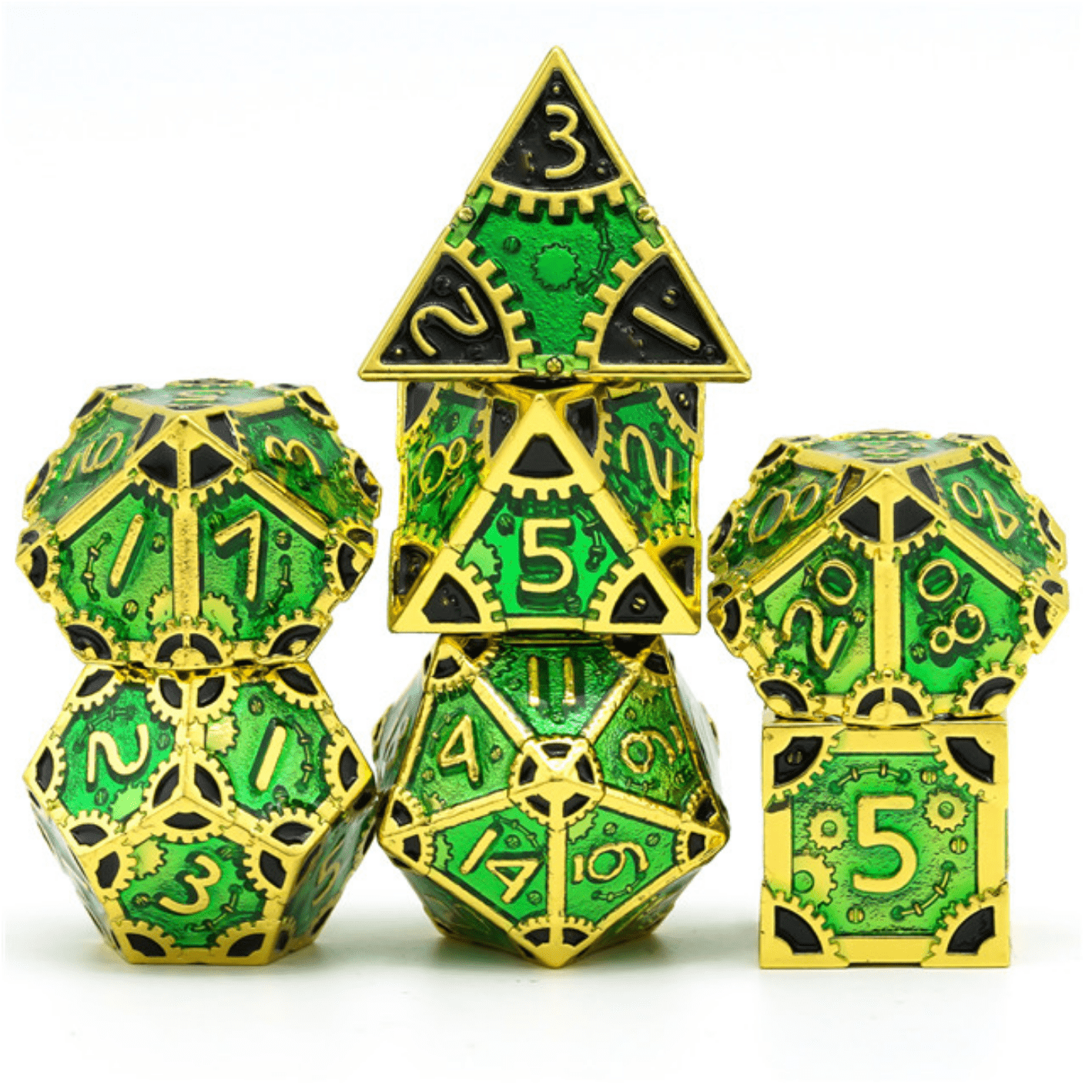 SteamPunk Wild Ivy Metal RPG Dice Set