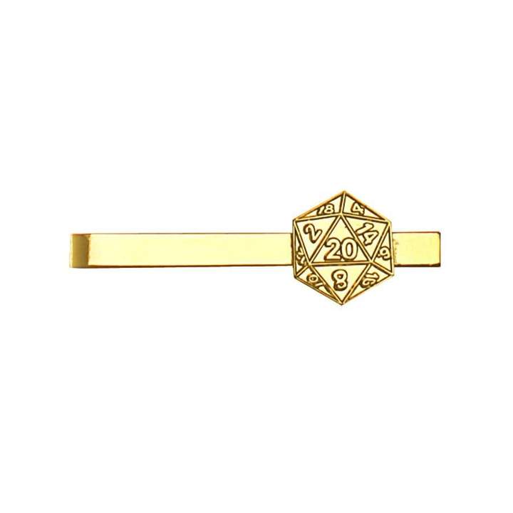 Metal Tie Clip: D20 Gold