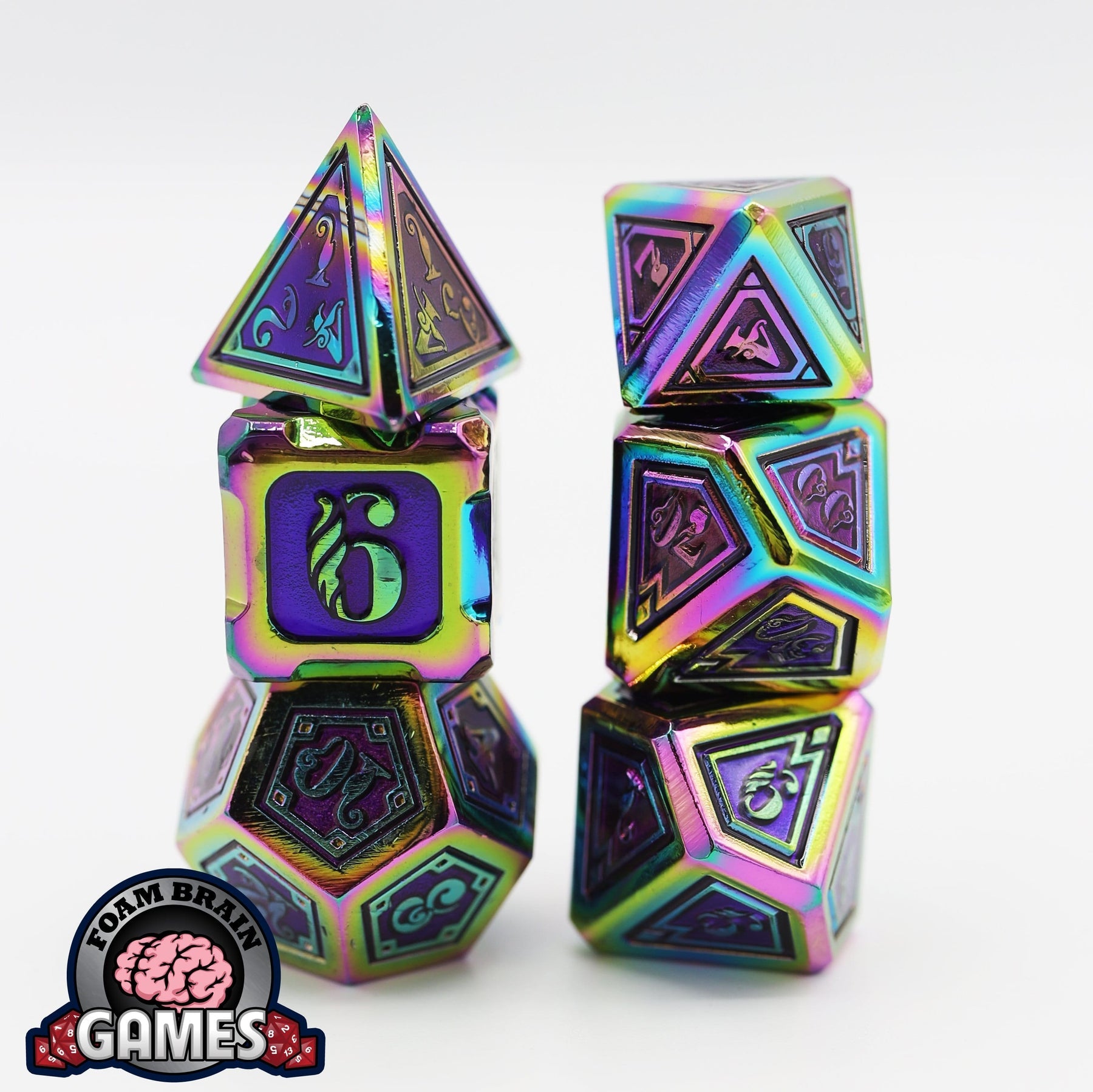 Burnt Opal Alchemist Metal RPG Dice Set