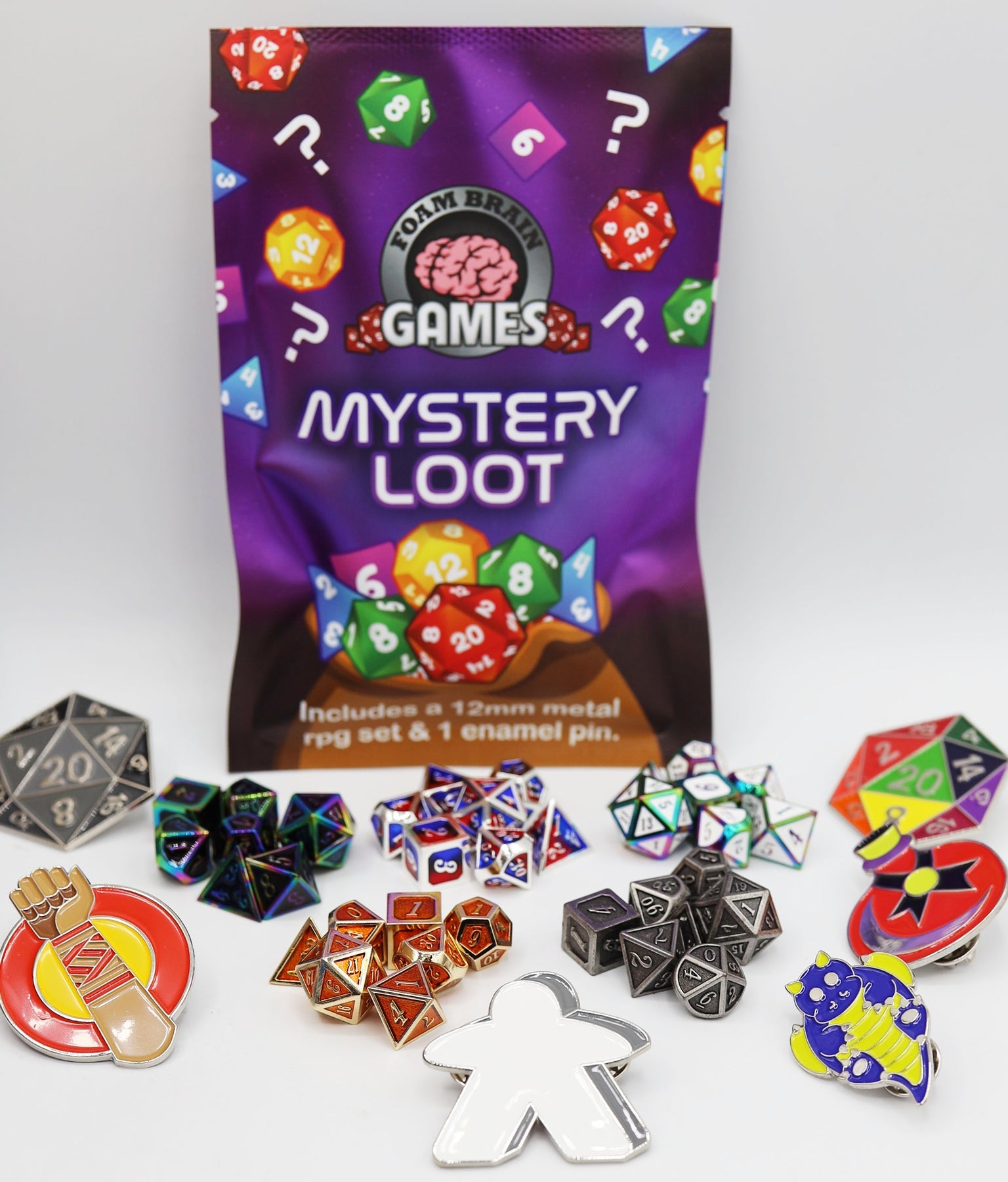 Mystery Loot RPG Dice Set Plus Metal Dice