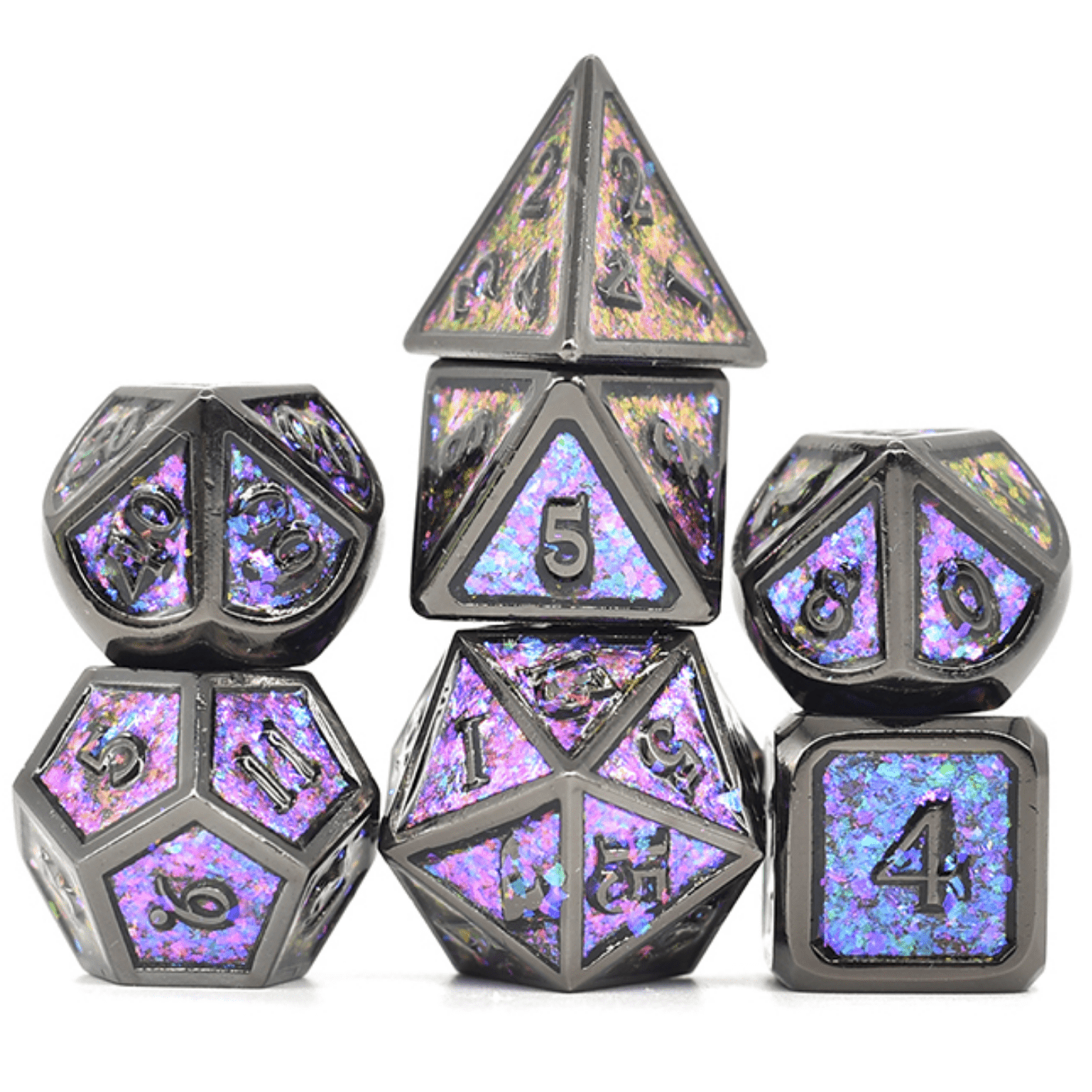 Color Shifting: Night Sky Metal RPG Dice Set