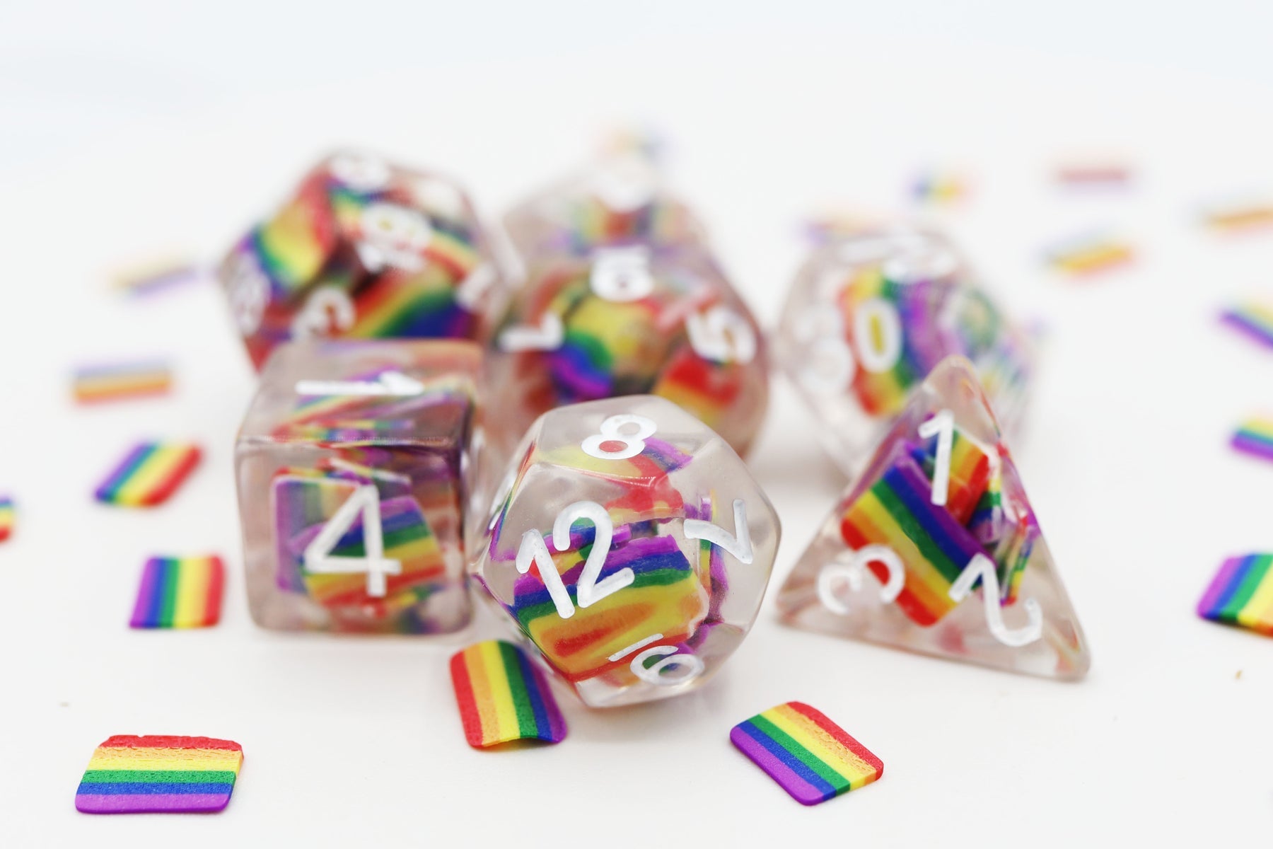 Rainbow Flag RPG Dice Set