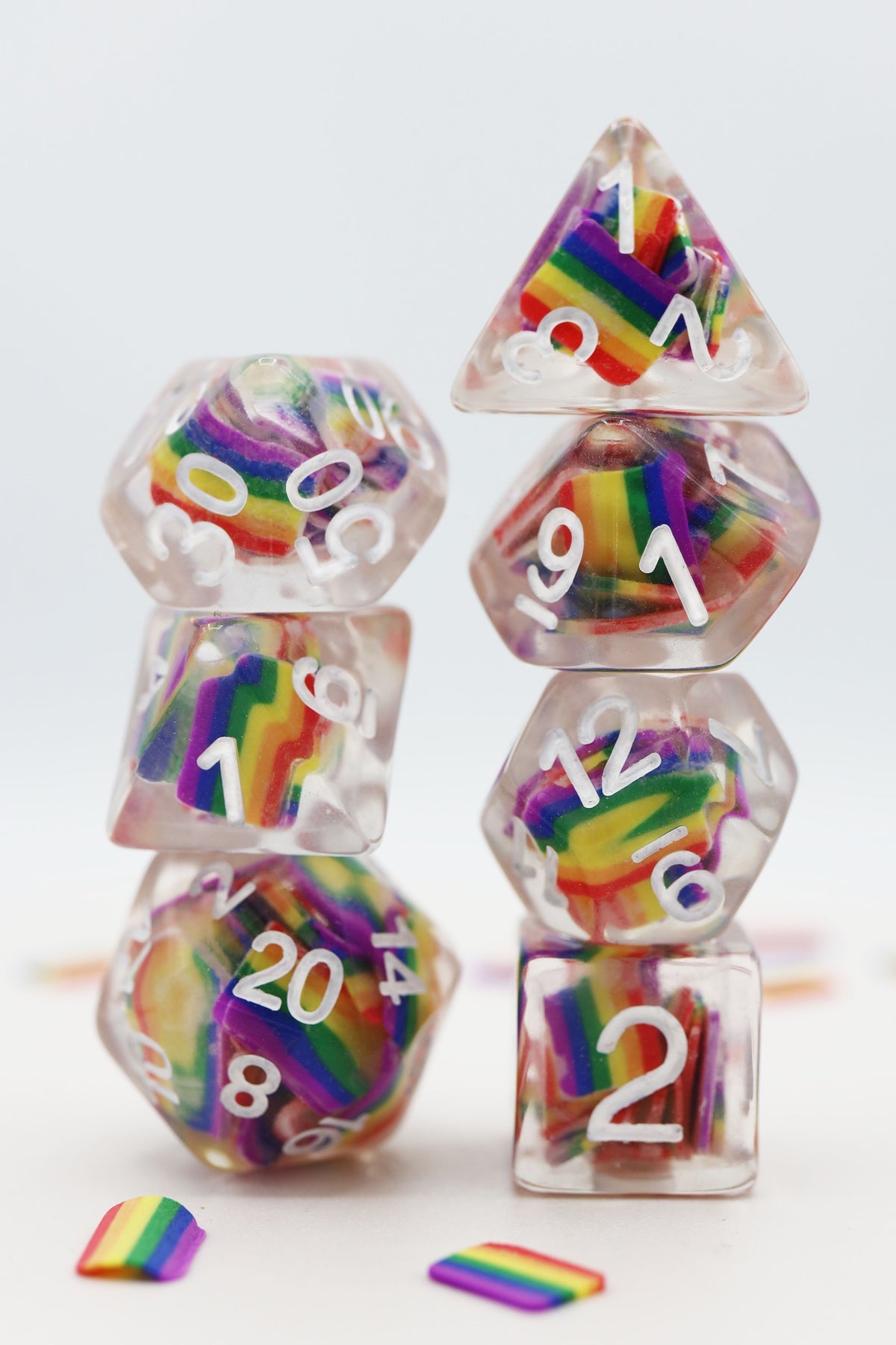 Rainbow Flag RPG Dice Set